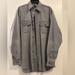 RK Brand Gray Button Down Flannel Shirt Mens Size Large Tall NWOT